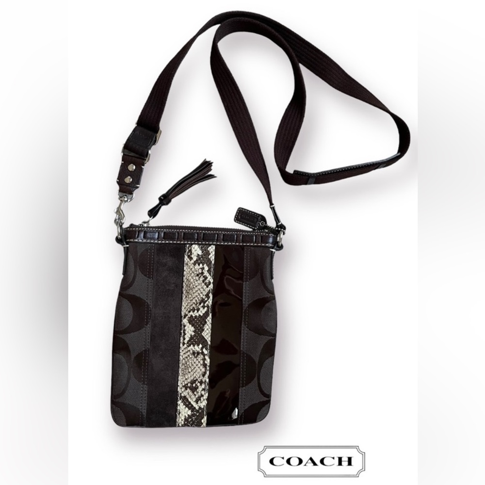 Coach Signature Black Python Embossed Purse